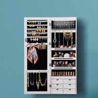 Levede Jewellery Cabinet Full Length Mirror Organizer Jewelry Box White