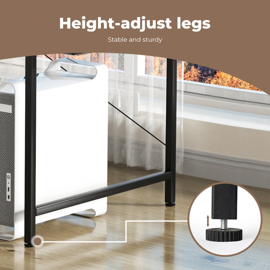 100cm L Shaped Office Computer Desk Home Workstation - Brown