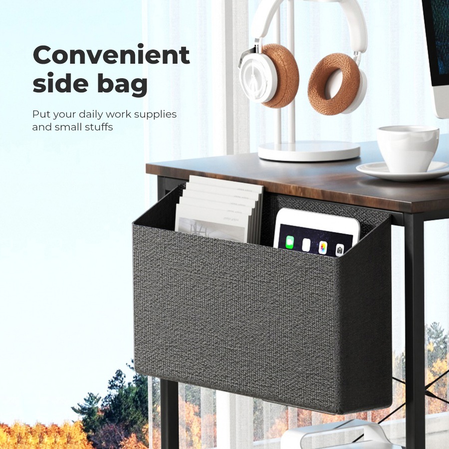 100cm L Shaped Office Computer Desk Home Workstation - Brown