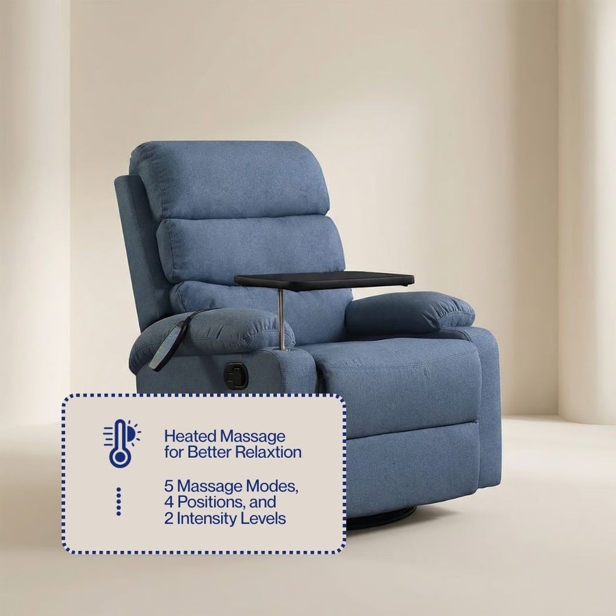 Levede Massage Chair Recliner Chairs Heated Lounge Sofa Armchair 360 Swivel