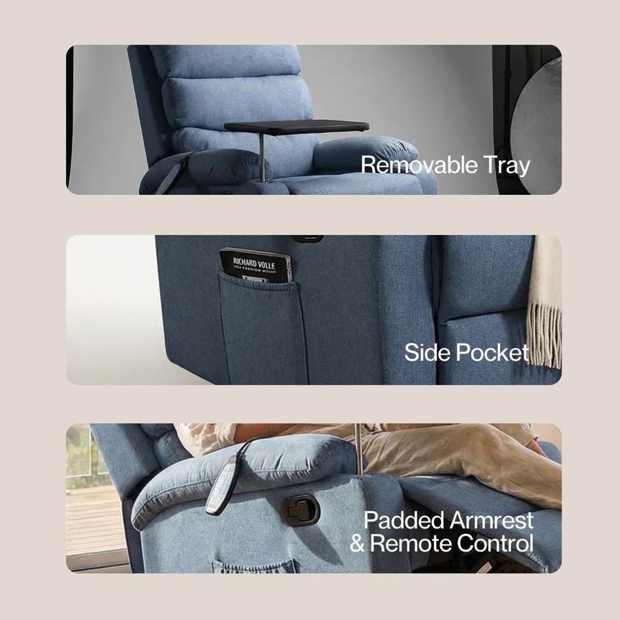 Levede Massage Chair Recliner Chairs Heated Lounge Sofa Armchair 360 Swivel