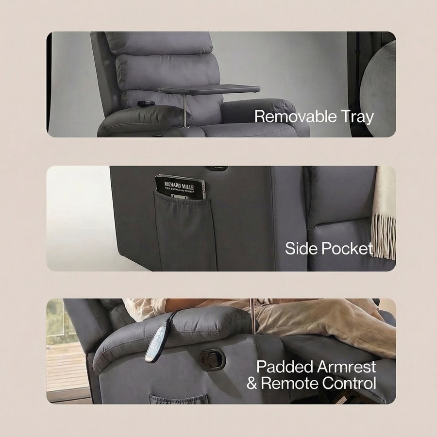 Levede Massage Chair Recliner Chairs Heated Lounge Sofa Armchair 360 Swivel