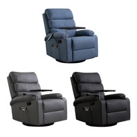 Levede Massage Recliner Chair Table Heated Lounge Sofa Armchair 360° Swivel