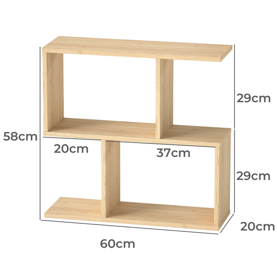 Levede Narrow Side Table Slim 2 Tier Modern Bedside Table Deep Oak Nightstand
