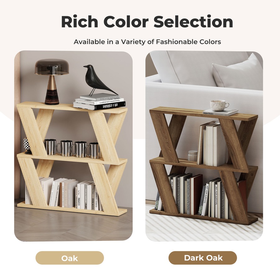 Levede Slim Side Table with Magazine Rack Two-Tier Storage Coffee Table Deep Oak
