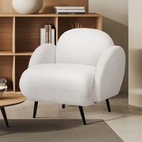 Levede Armchair Boucle Sherpa Couch Lounge Chair Fleece Single Sofa 25cm Padded