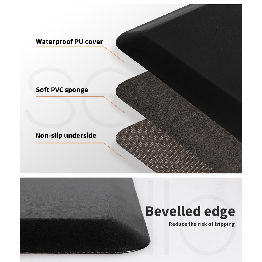 50x80cm Anti Fatigue Standing Mat Foam - Black