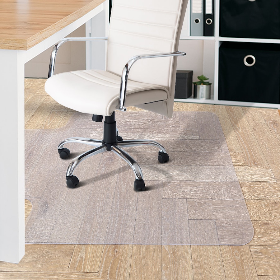 Marlow Chair Mat Protector for Timber Floors with Extension 135x114cm - Opaque White