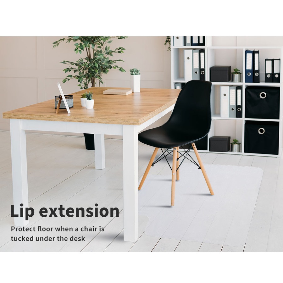 Marlow Chair Mat Protector for Timber Floors with Extension 135x114cm - Opaque White