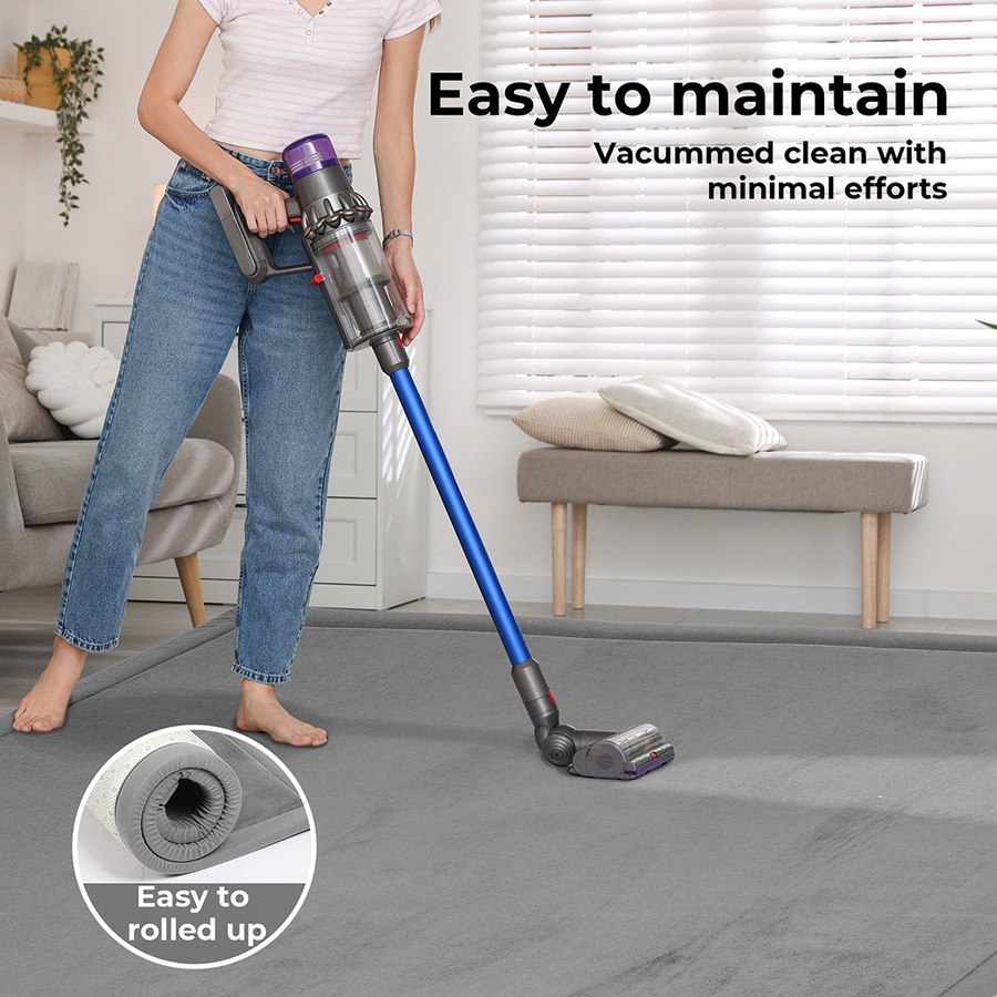 Marlow Floor Rug 150cm x 200cm, Plush 3cm Extra Thick Velvet - Grey