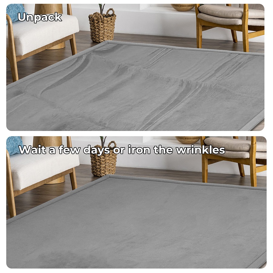 Marlow Floor Rug 150cm x 200cm, Plush 3cm Extra Thick Velvet - Grey