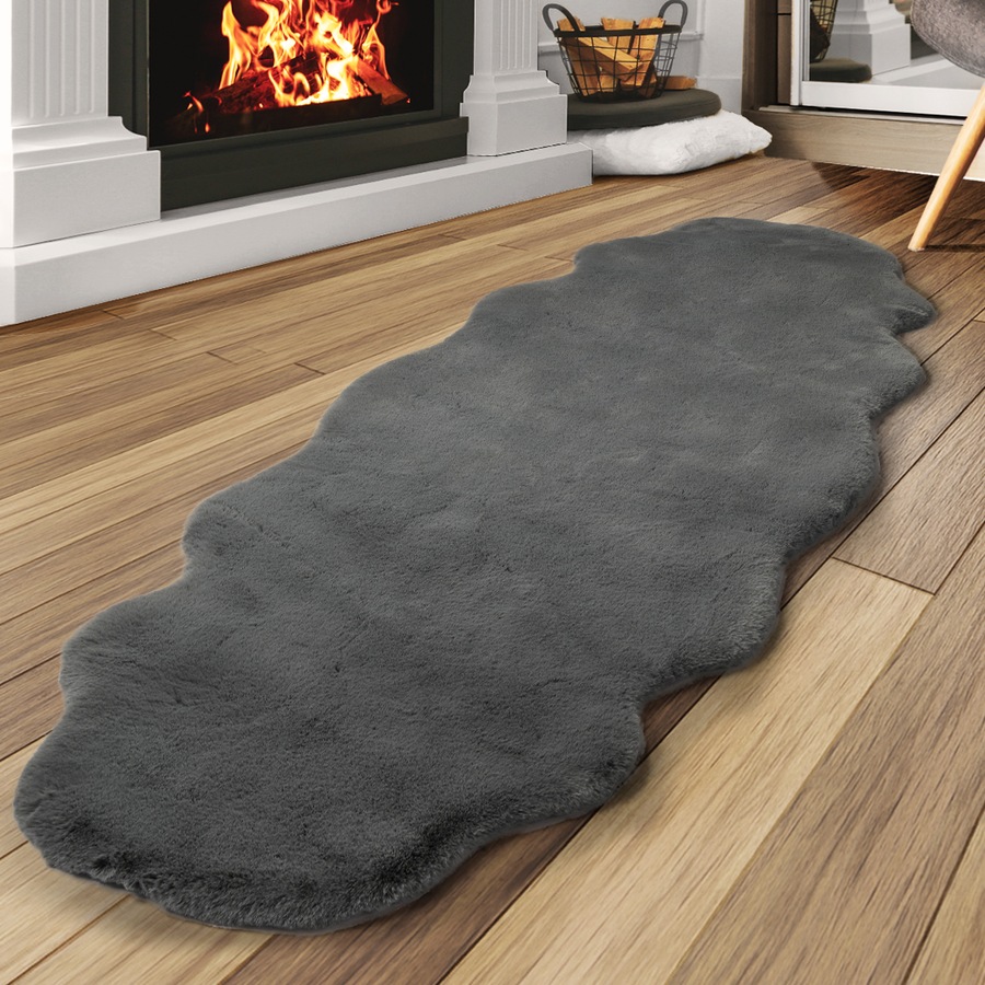 Buy Marlow Floor Rug 80cm x 200cm Cloud Shaped Fluffy 2cm Thick - Grey ...