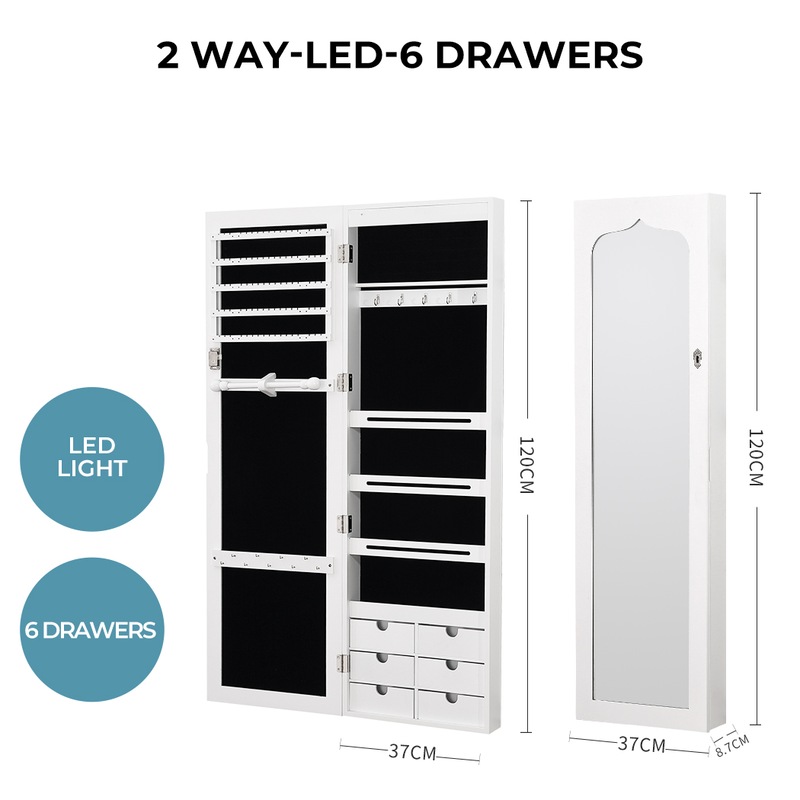 Buy Mirror Jewellery Two Doors Makeup Storage Jewelry Organiser