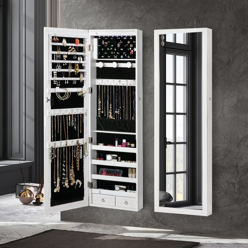 Buy Levede Mirror Jewellery Full Length Makeup Storage Jewelry Organiser Box MyDeal