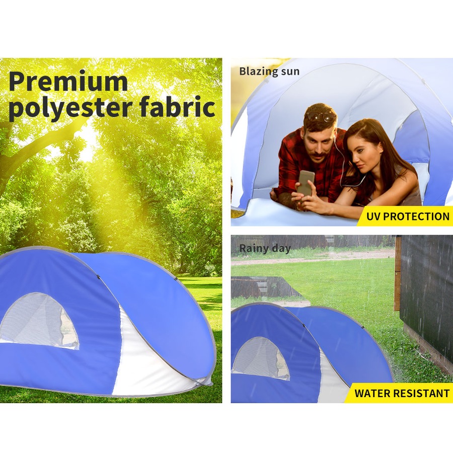 Mountview Pop Up Tent Beach Camping Tents 2-3 Person Hiking Portable Shelter