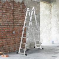 Traderight Multi Purpose Ladder Aluminium Folding Platform Extension Step 4.7M