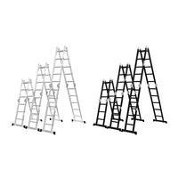 Traderight Folding Step Ladder Aluminium Extension Multipurpose Portable Sturdy