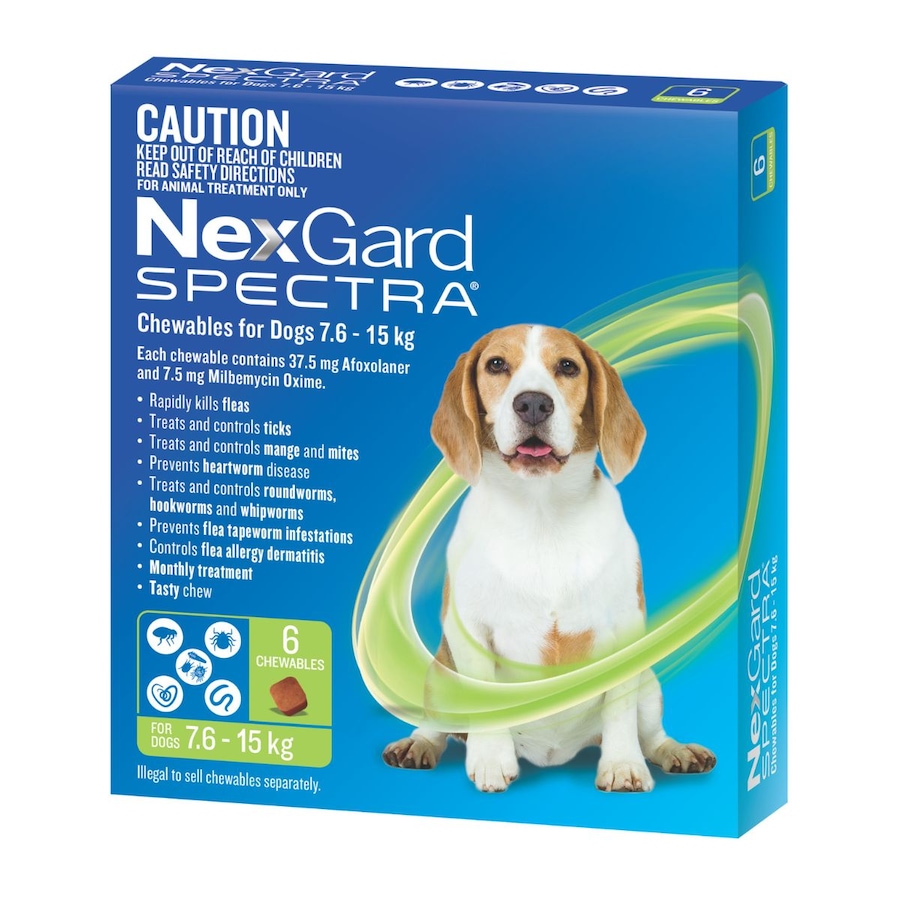 NexGard Spectra Dogs 7.6-15kg 6pk