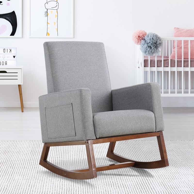 Buy Rocking Chair Nursing Baby Feeding Armchair Lounge Sofa Fabric
