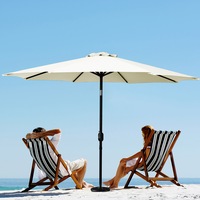 Outdoor Patio Aluminum Tiltable Solar Umbrella Beach Garden Home With LED Option