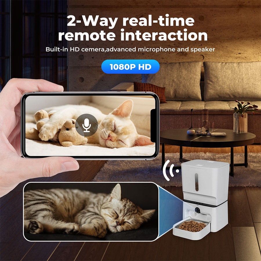 7L PaWz Automatic Pet Feeder WiFi App-Controlled Smart Food Dispenser with Camera
