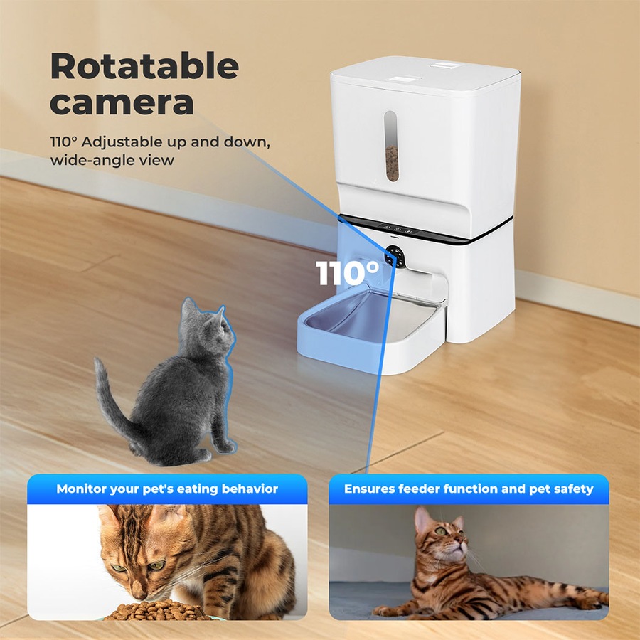 7L PaWz Automatic Pet Feeder WiFi App-Controlled Smart Food Dispenser with Camera