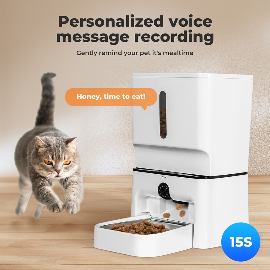 7L PaWz Automatic Pet Feeder WiFi App-Controlled Smart Food Dispenser with Camera