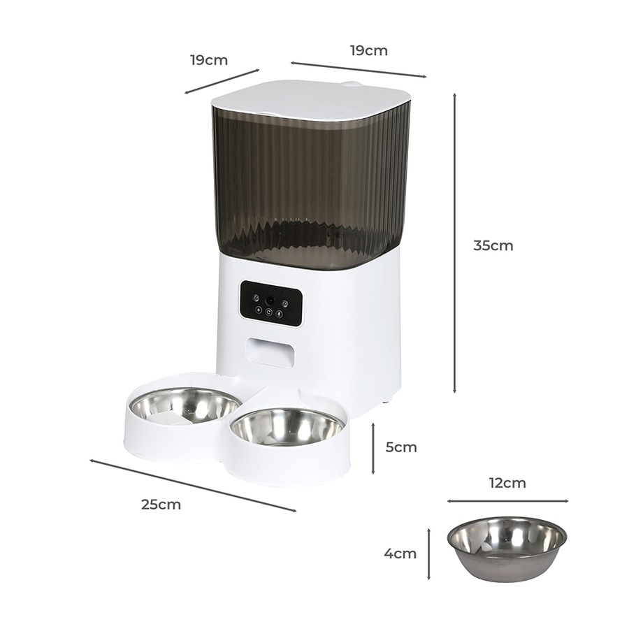5L PaWz Automatic Pet Feeder WiFi App-Controlled Smart Food Dispenser with Double Camera