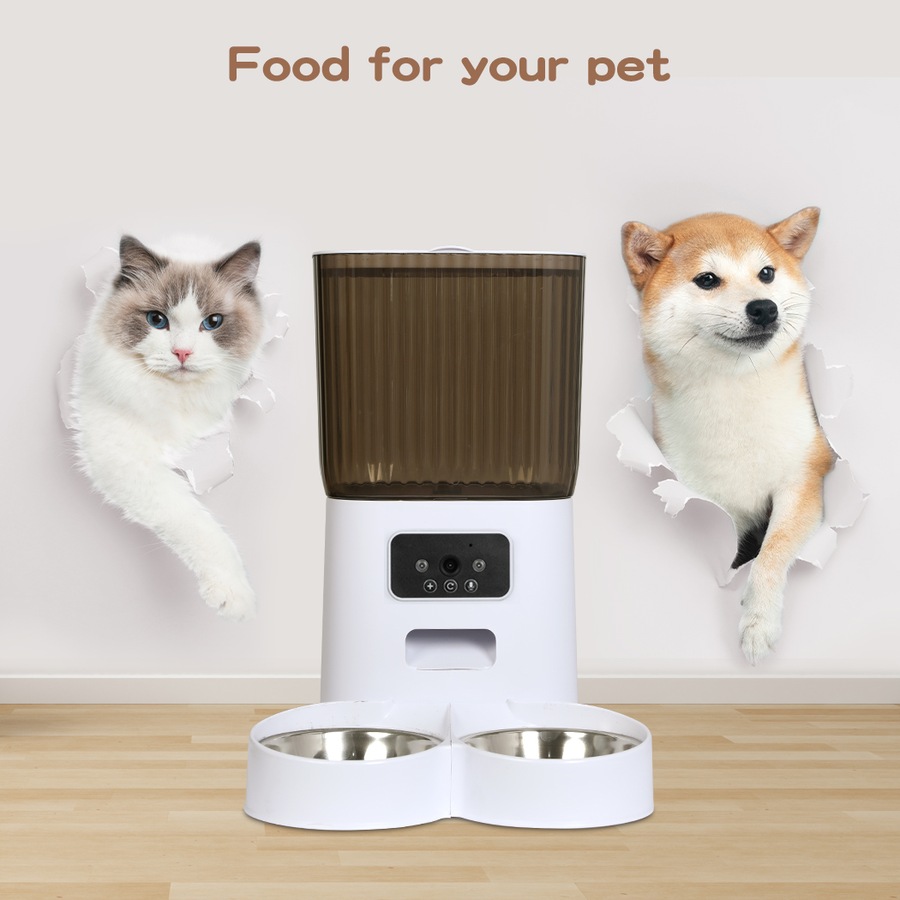 5L PaWz Automatic Pet Feeder WiFi App-Controlled Smart Food Dispenser with Double Camera