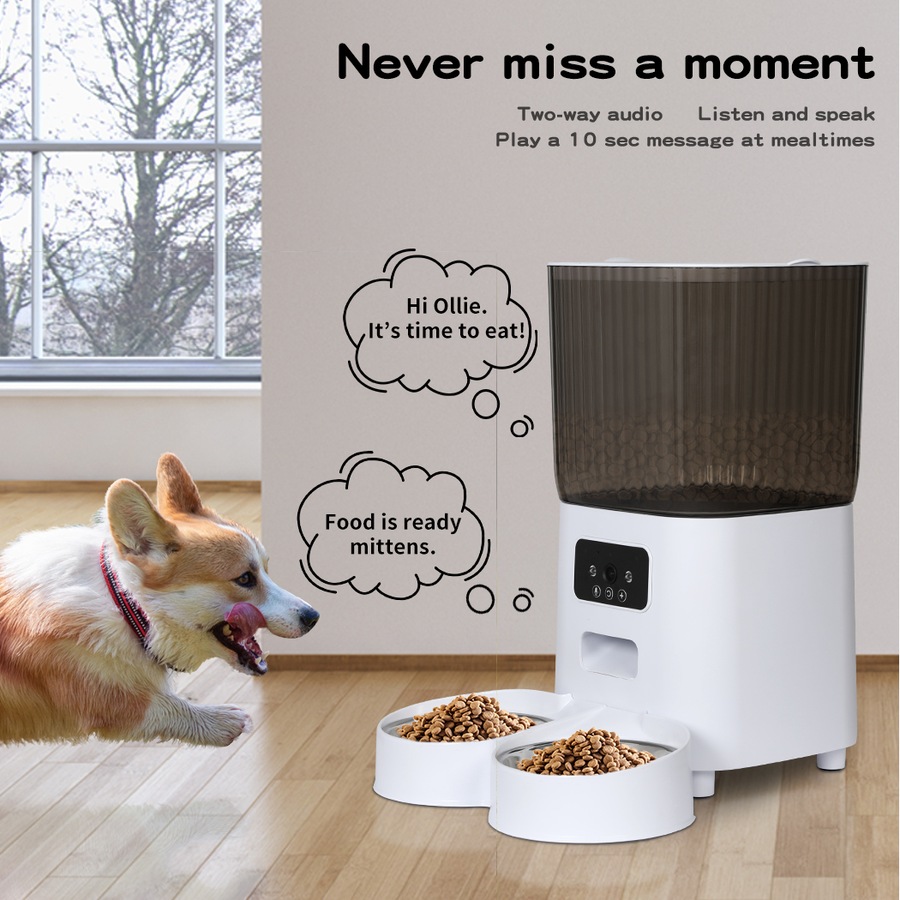 5L PaWz Automatic Pet Feeder WiFi App-Controlled Smart Food Dispenser with Double Camera