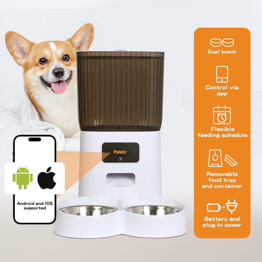5L PaWz Automatic Pet Feeder WiFi App-Controlled Smart Food Dispenser