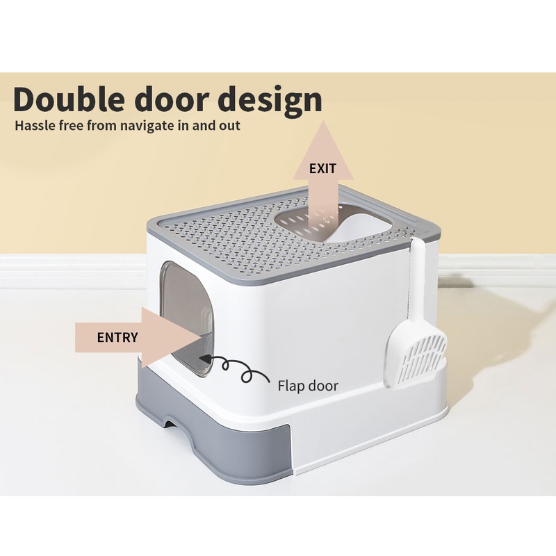 PaWz Extra Large Covered Kitty Cat Litter Box Enclosure Tray Top Entry