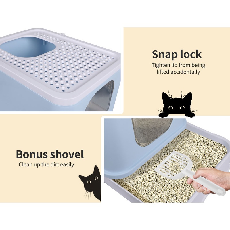 PaWz Extra Large Covered Kitty Cat Litter Box Enclosure Tray Top Entry