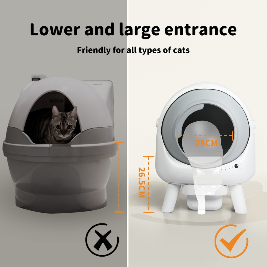 Pawz Cat Litter Box Large Machine Automatic Self Cleaning APP Control White