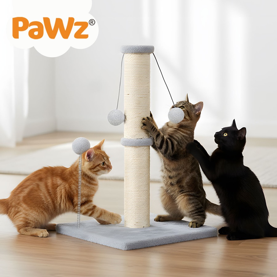 Buy PaWz Cat Scratching Post Sisal Rope Play Tower for Indoor Cats Grey ...