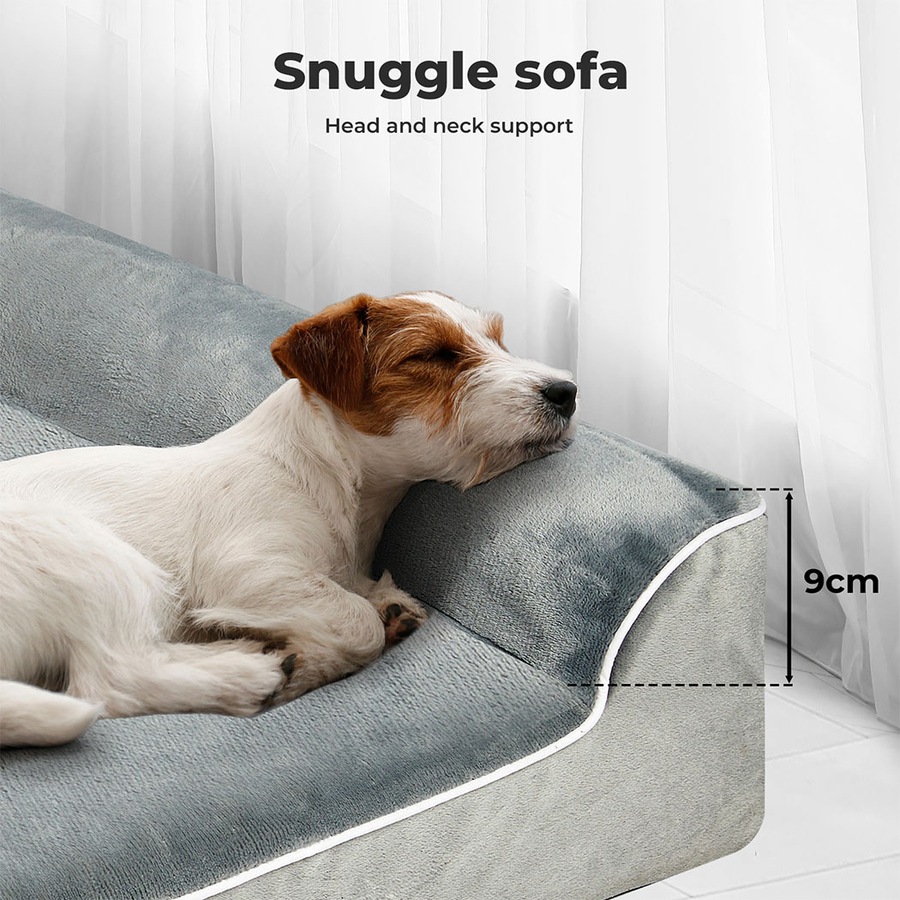 Pawz Orthopedic Dog Bed Memory Foam Cushion Cat Calming Mattress Washable M Grey