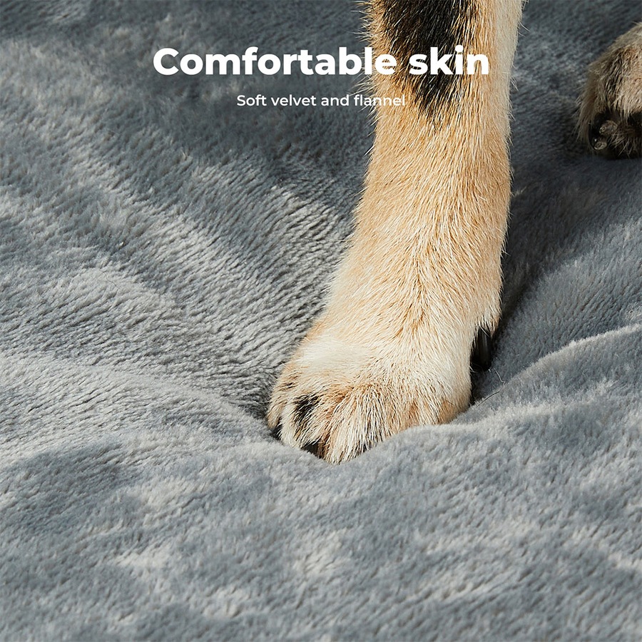 Pawz Orthopedic Dog Bed Memory Foam Cushion Cat Calming Mattress Washable M Grey