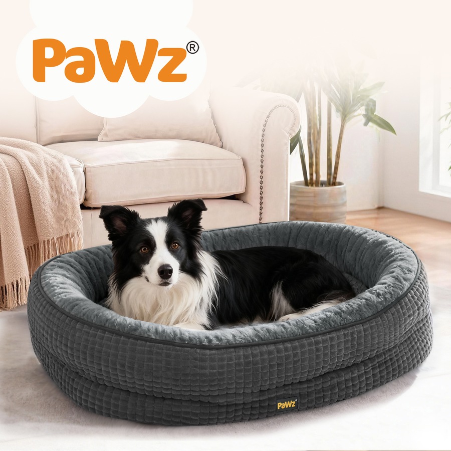 Pawz Orthopedic Plush Dog Bed Soft Washable Pet Bed Grey Cosy Cushion XL Size
