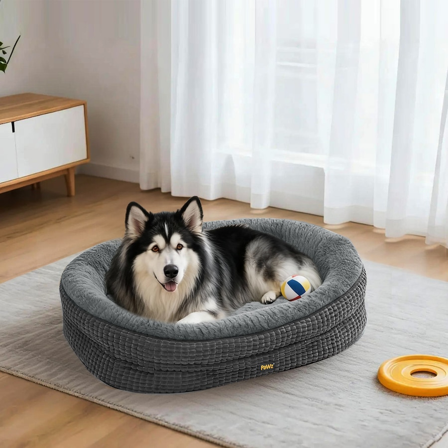 Pawz Orthopedic Plush Dog Bed Soft Washable Pet Bed Grey Cosy Cushion XXXL Size