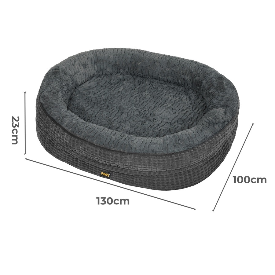 Pawz Orthopedic Plush Dog Bed Soft Washable Pet Bed Grey Cosy Cushion XXXL Size