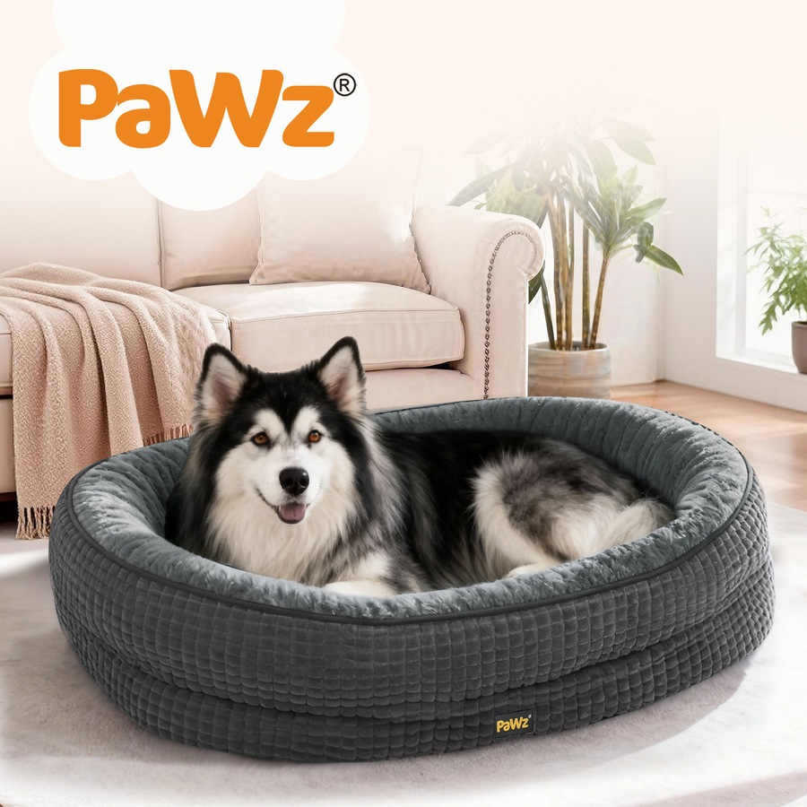 Pawz Orthopedic Plush Dog Bed Soft Washable Pet Bed Grey Cosy Cushion XXXL Size