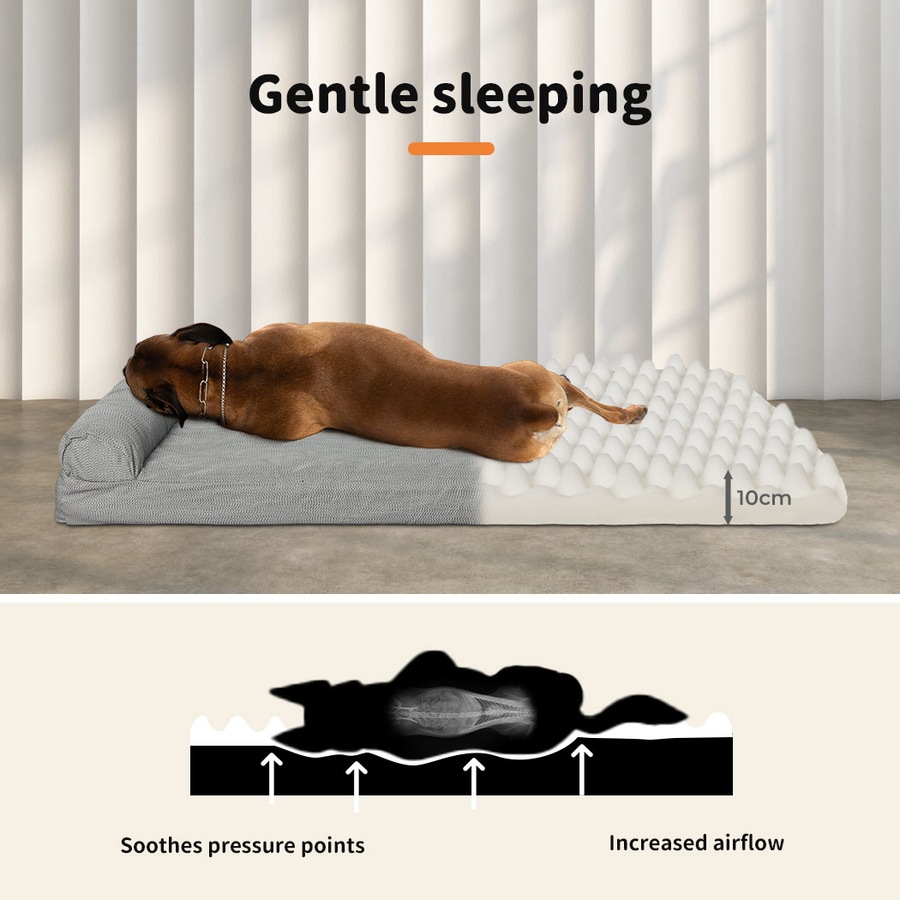 Pawz Pet Bed Chew Proof Memory Foam Orthopedic Waterproof Washable Grey XXL