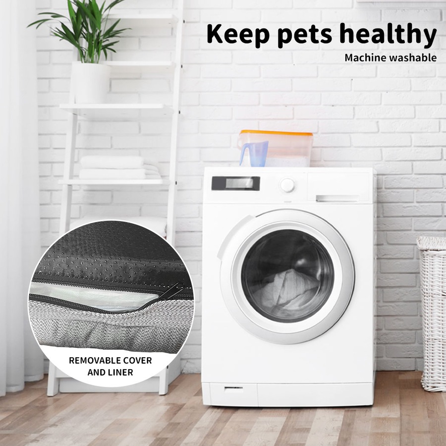 Pawz Pet Bed Chew Proof Memory Foam Orthopedic Waterproof Washable Grey XXL