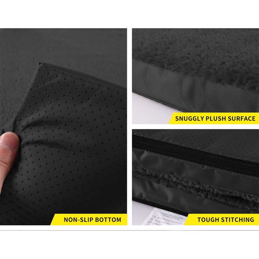 Pawz Pet Bed Foldable Dog Puppy Beds Cushion Pad Pads Soft Plush Black M