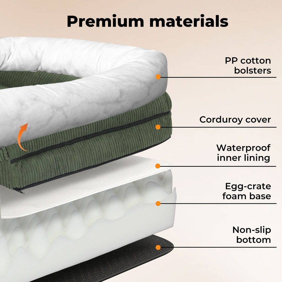 Pawz Pet Bed Non Slip Dog Mat Orthopedic Sofa Cushion Washable Removable S Size