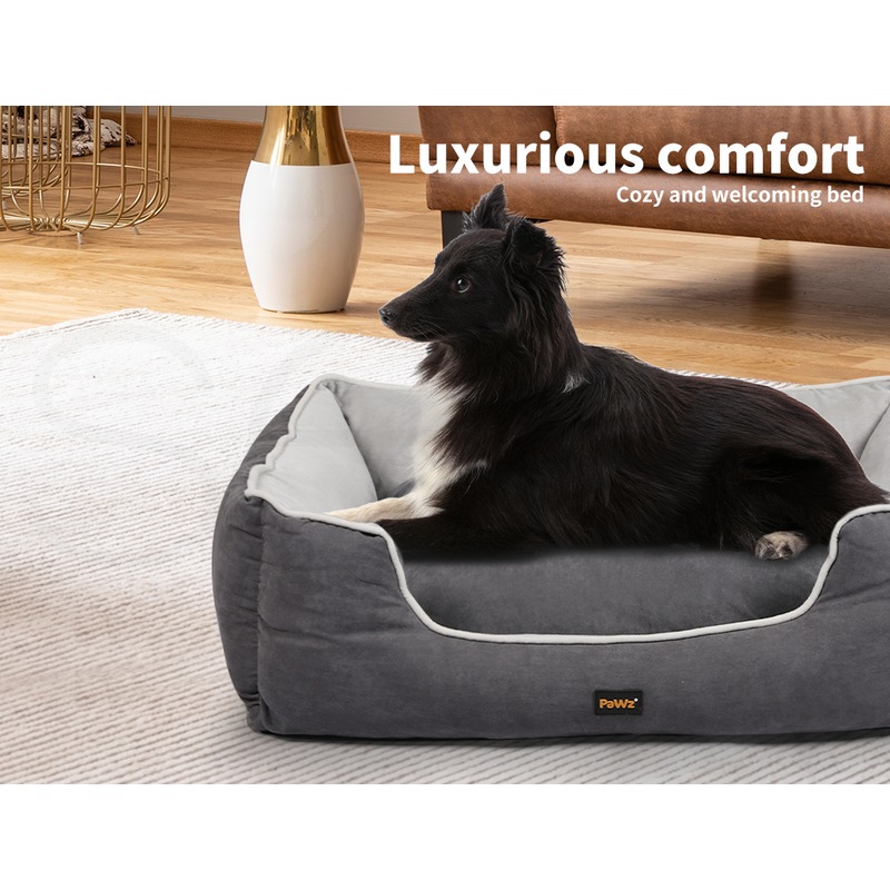pawz deluxe washable pet bed grey buy pet beds 1245712