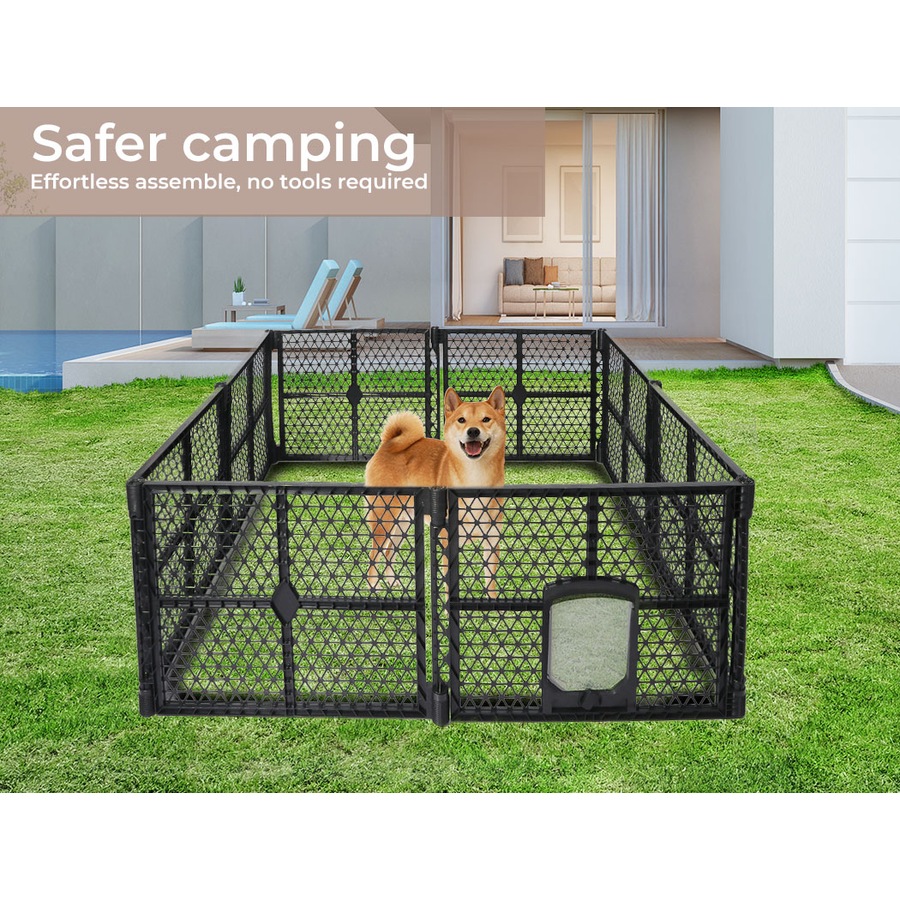 Pawz Pet Playpen Foldable Portable Dog Play Pens Plastic Garden Outdoor 6 Panels