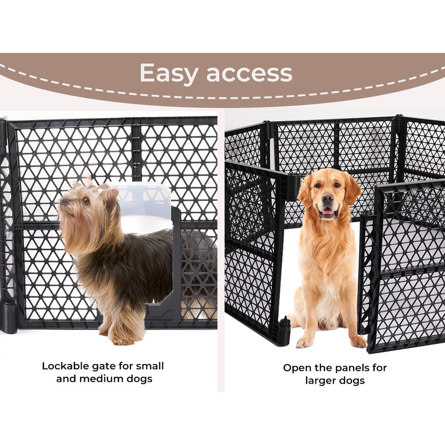 Pawz Pet Playpen Foldable Portable Dog Play Pens Plastic Garden Outdoor 6 Panels
