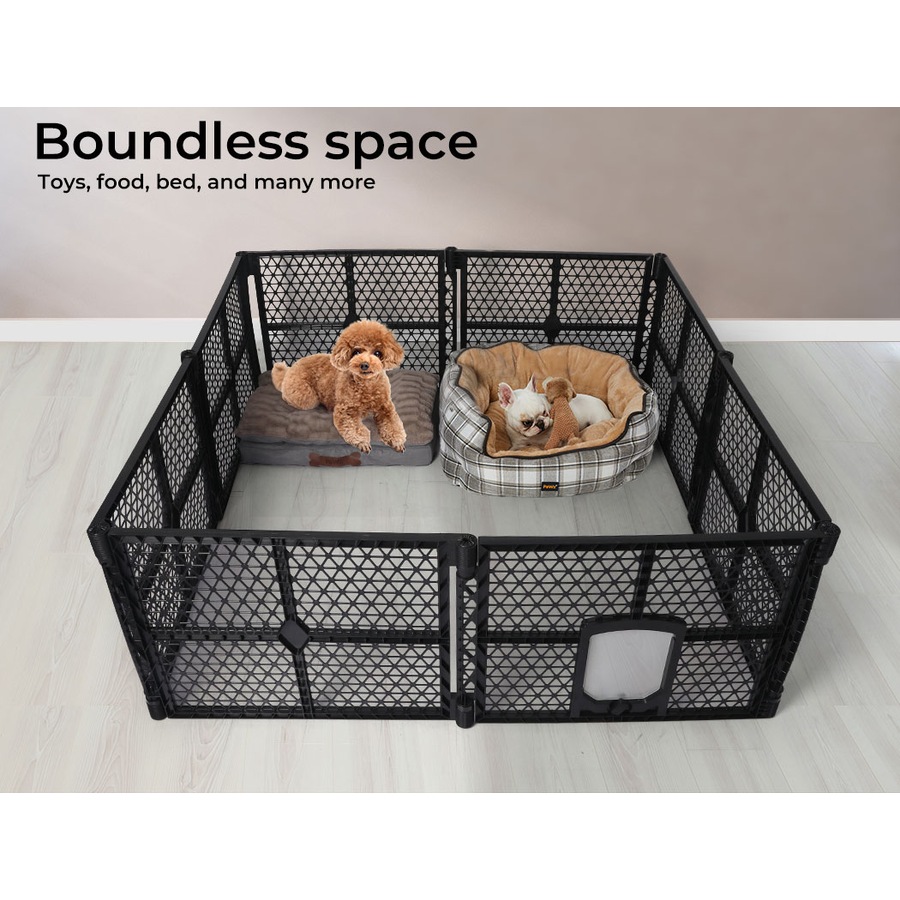 Pawz Pet Playpen Foldable Portable Dog Play Pens Plastic Garden Outdoor 6 Panels