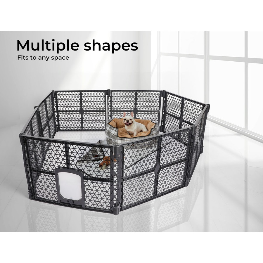 Pawz Pet Playpen Foldable Portable Dog Play Pens Plastic Garden Outdoor 6 Panels